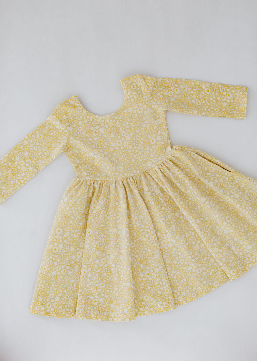 3/4 Sleeve Twirl Dress in Buttercup